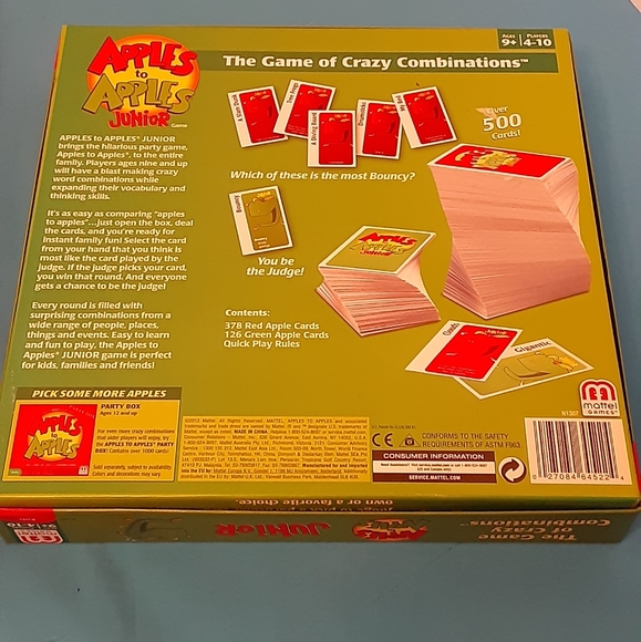 Apple to Apple's Mattel Party and Junior - Picture 7 of 9